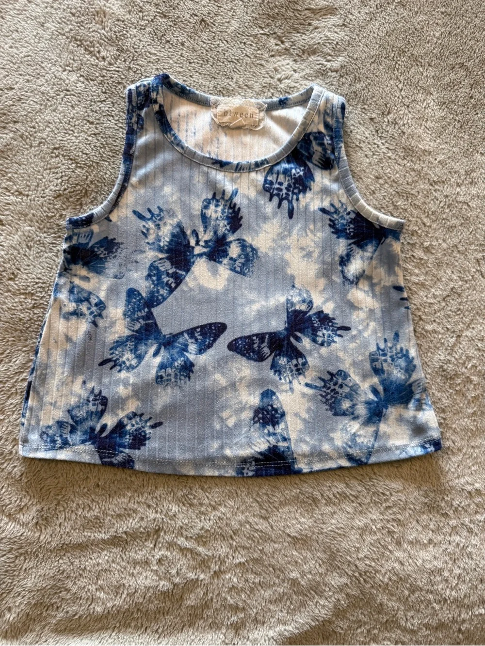 btween Blue and White Butterfly Tank with Navy Leggings Set 4T - Picture 5 of 8